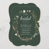 Modern donkergroen elegant Vrijgezellenfeest van w Kaart (Voorkant / Achterkant)