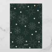 Modern donkergroen en goud elegant kerstboomfeest folie uitnodiging (Achterkant)