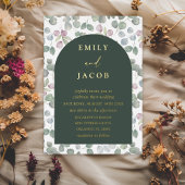 Modern donkergroen en goud eucalyptus bruiloft folie uitnodiging