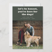 Modern Donkergroen Grappig Huisdier Hond Foto Kers Feestdagenkaart (Voorkant)