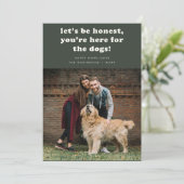 Modern Donkergroen Grappig Huisdier Hond Foto Kers Feestdagenkaart (Staand voorkant)