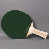 Modern donkergroen leer & gouden scriptnaam tafeltennisbatje