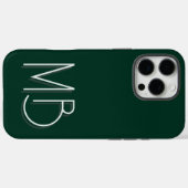 Modern donkergroen monogram Initialen Hedendaags Case-Mate iPhone Case (Achterkant (horizontaal))
