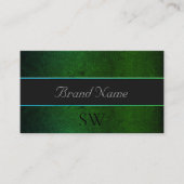 Modern donkergroen patroon grijs zwart monogram visitekaartje (Voorkant)