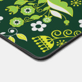 Modern donkergroen Scandinavisch bloemenpatroon Bureaumat (Hoek)