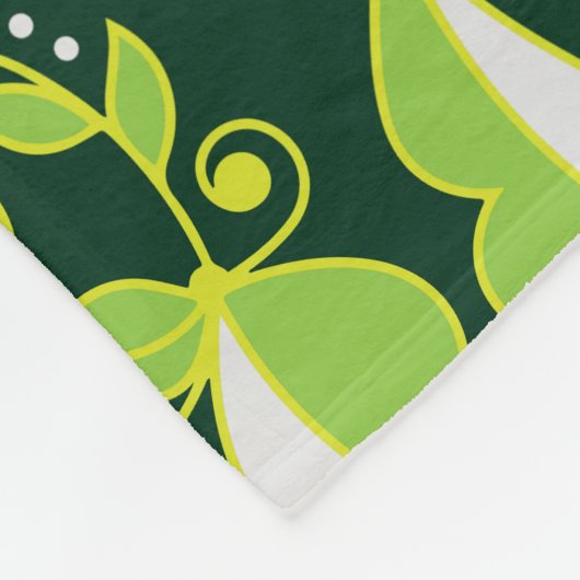 Modern donkergroen Scandinavisch bloemenpatroon Fleece Deken (Hoek)