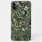 Modern donkergroen taupe bruin zwart kunstpatroon Case-Mate iPhone case (Achterkant)