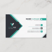 Modern donkergroen visitekaartje (Achterkant)