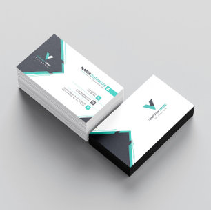 Modern donkergroen visitekaartje