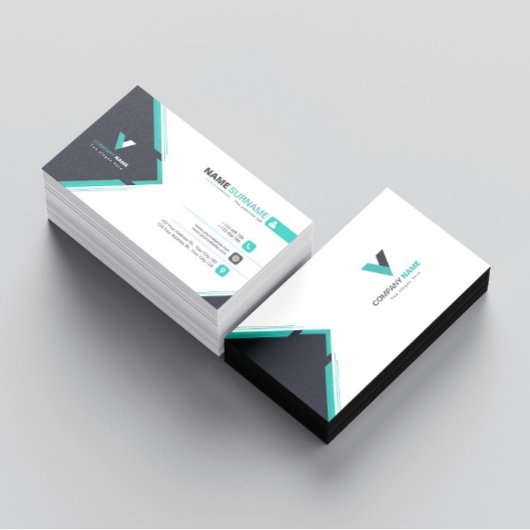 Modern donkergroen visitekaartje