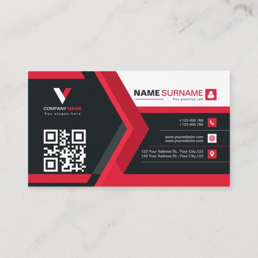 Modern donkerrood elegant visitekaartje (Achterkant)