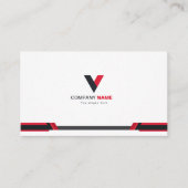 Modern donkerrood elegant visitekaartje (Voorkant)