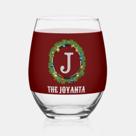 Modern donkerrood grijs monogram wijnglas zonder voet