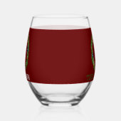 Modern donkerrood grijs monogram wijnglas zonder voet (Links)