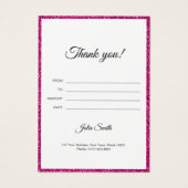 Modern Donkerroze met Glitter Effect Visitekaartje (Achterkant)