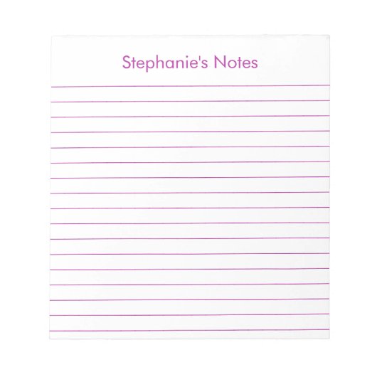 Modern, donkerroze, op maat gemaakt notitieblok (Voorkant)