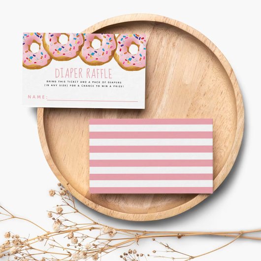 Modern Donut Baby shower Sprinkle Raffle Ticket Informatiekaartje