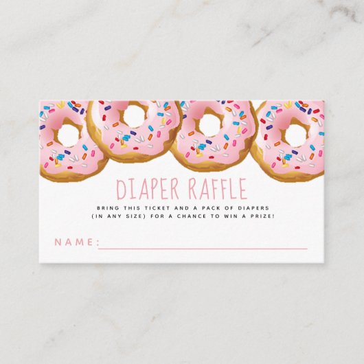 Modern Donut Baby shower Sprinkle Raffle Ticket Informatiekaartje (Voorkant)