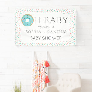 Modern Donut Baby shower Vinyl Welkomstbanner Spandoek