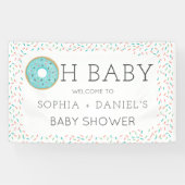 Modern Donut Baby shower Vinyl Welkomstbanner Spandoek (Horizontaal)