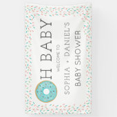 Modern Donut Baby shower Vinyl Welkomstbanner Spandoek (Verticaal)