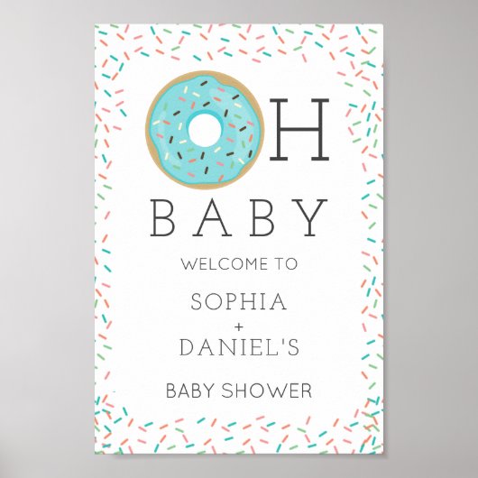 Modern Donut Baby shower Welkom Poster (Voorkant)