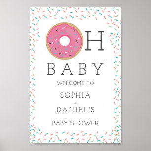Modern Donut Baby shower Welkom Poster