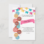 Modern Donut Baby Sprinkles Baby shower Bedankkaart (Voorkant)