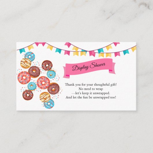Modern Donut Baby Sprinkles Baby shower Informatiekaartje (Voorkant)