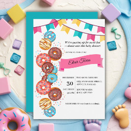 Modern Donut Baby Sprinkles Baby shower Kaart