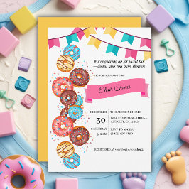 Modern Donut Baby Sprinkles Baby shower Kaart