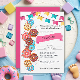 Modern Donut Baby Sprinkles Baby shower Kaart