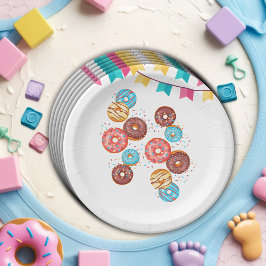 Modern Donut Baby Sprinkles Baby shower Papieren Bordje