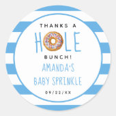 Modern Donut Boys Baby shower Sprinkle Bedankt Ronde Sticker (Voorkant)