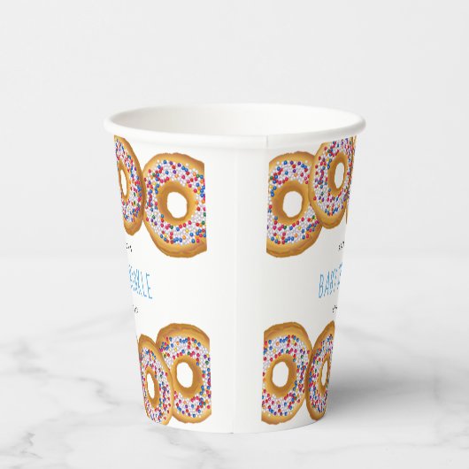 Modern Donut Boys Baby shower Sprinkle Papieren Bekers (Rechts)