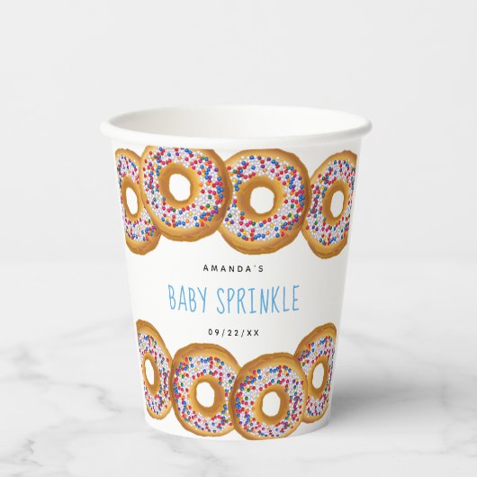 Modern Donut Boys Baby shower Sprinkle Papieren Bekers (Voorkant)