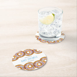 Modern Donut Boys Baby shower Sprinkle Ronde Kartonnen Onderzetter