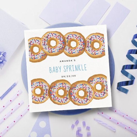 Modern Donut Boys Baby shower Sprinkle Servet