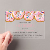 Modern Donut Girls Baby shower Sprinkle Acryl Uitnodigingen (Insitu (Draagbaar))