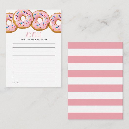 Modern Donut Girls Baby shower Sprinkle Advieskaart (Voorkant / Achterkant)