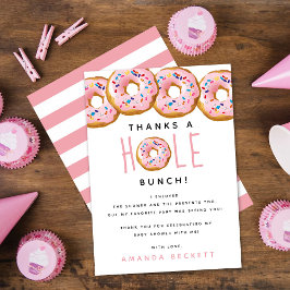 Modern Donut Girls Baby shower Sprinkle Bedankkaart