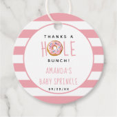 Modern Donut Girls Baby shower Sprinkle Bedankt Bedankjes Labels (Voorkant)