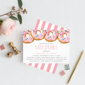 Modern Donut Girls Baby shower Sprinkle Kaart