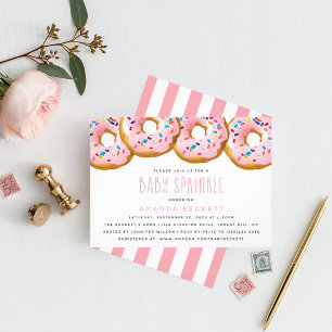 Modern Donut Girls Baby shower Sprinkle Kaart