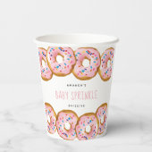 Modern Donut Girls Baby shower Sprinkle Papieren Bekers (Achterkant)