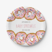 Modern Donut Girls Baby shower Sprinkle Papieren Bordje (Voorkant)
