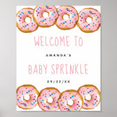 Modern Donut Girls Baby shower Sprinkle Welkom Poster (Voorkant)