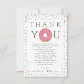 Modern Donut Sprinkles Baby shower dank u kaart (Voorkant)