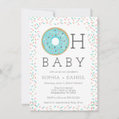 Modern Donut Sprinkles Baby shower Invitation Kaar Kaart (Voorkant)