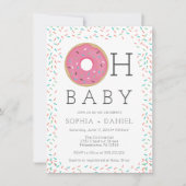 Modern Donut Sprinkles Baby shower Invitation Kaar Kaart (Voorkant)
